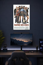 Empire Records Movie Poster in a gaming desk setup above a monitor.