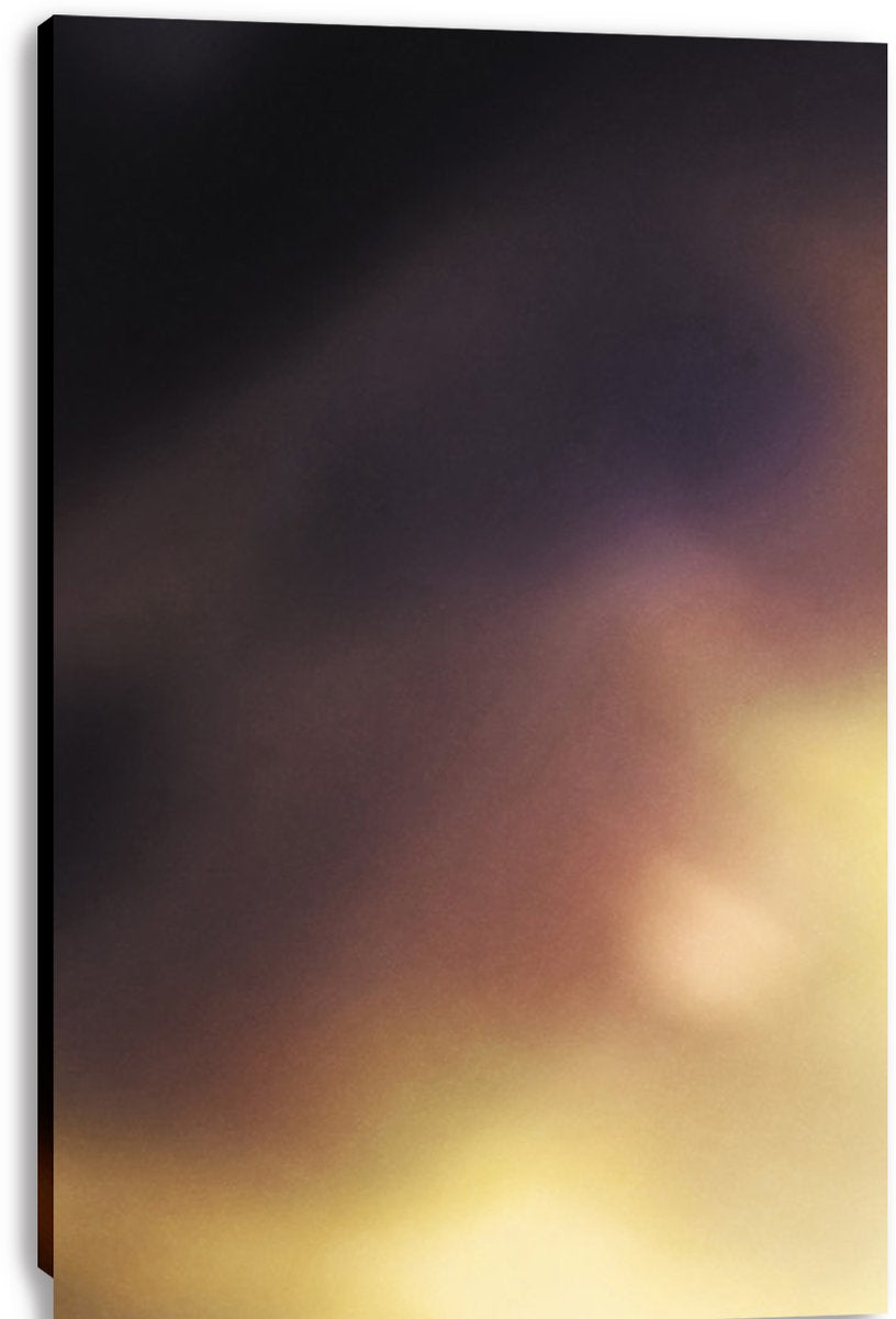 Fullmetal Alchemist wall art canvas print is displayed from the side, revealing a deep black edge and softly blurred dark-to-gold artwork.