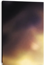 Fullmetal Alchemist wall art canvas print is displayed from the side, revealing a deep black edge and softly blurred dark-to-gold artwork.