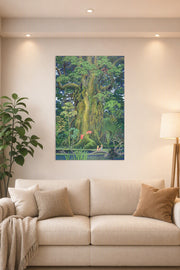 Giant Tree Forest in a bright living room above a beige sofa.