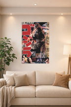 Godzilla - GODZILLA (1954) Movie B0CM3C2K2S in a bright living room above a beige sofa.