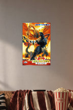 Godzilla King Ghidorah Mothra Kaiju Battle in a cozy movie room above a brown sofa with popcorn.