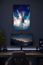 Godzilla King of the Monsters Epic Battle in a gaming desk setup above a monitor.