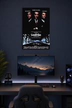 GoodFellas Movie in a gaming desk setup above a monitor.