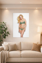 Hayden Panettiere in a bright living room above a beige sofa.