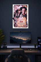 Hook Movie Poster in a gaming desk setup above a monitor.
