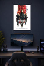 Inglourious Basterds Movie in a gaming desk setup above a monitor.