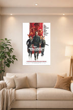 Inglourious Basterds Movie Poster in a bright living room above a beige sofa.