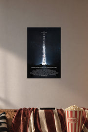Interstellar Movie in a cozy movie room above a brown sofa with popcorn.