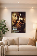Jack Nicholson The Departed in a bright living room above a beige sofa.