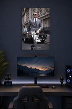 James Bond 'No Time To Die' in a gaming desk setup above a monitor.