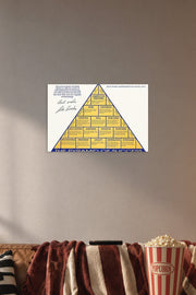 John R. Wooden Motivational Poster The Pyramid of Success Art Poster Printing Print B0BTT9QHYT in a cozy movie room above a brown sofa with popcorn.
