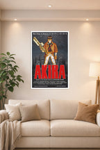 Kaneda Akira in a bright living room above a beige sofa.