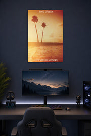 Kings of Leon Come Around Sundown Album Cover in a gaming desk setup above a monitor.