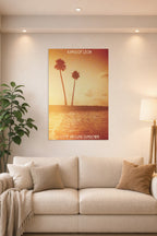 Kings of Leon Come Around Sundown Album Cover in a bright living room above a beige sofa.