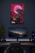 Legend of Zelda Breath of the Wild in a gaming desk setup above a monitor.