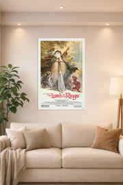 Lord of the Rings Gandalf in a bright living room above a beige sofa.