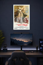 Lord of the Rings Gandalf in a gaming desk setup above a monitor.