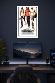 Lords of Dogtown in a gaming desk setup above a monitor.