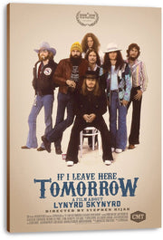 Lynyrd Skynyrd If I Leave Here Tomorrow canvas wall art print featuring seven musicians and bold blue title text.