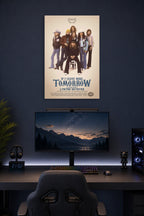 Lynyrd Skynyrd Band 'If I Leave Here Tomorrow' Movie Poster art poster print in a gaming desk setup above a monitor.
