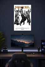 Magic Mike XXL Movie in a gaming desk setup above a monitor.