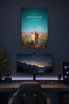 Midsommar in a gaming desk setup above a monitor.