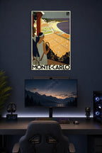 Monte Carlo Tennis Resort View in a gaming desk setup above a monitor.
