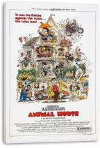 National Lampoon's Animal House canvas wall art print presents the comic fraternity-house scene with a white wrapped canvas edge.