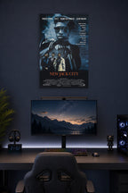 New Jack City 1991 Movie Poster in a gaming desk setup above a monitor.