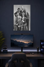 Night Court TV Show Cast in a gaming desk setup above a monitor.