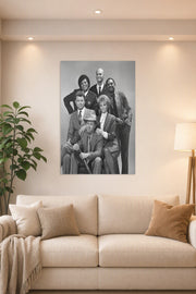 Night Court TV Show Cast in a bright living room above a beige sofa.