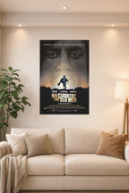No Country For Old Men Movie in a bright living room above a beige sofa.