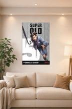 Number Five The Umbrella Academy in a bright living room above a beige sofa.