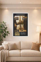 Once Upon a Time in America in a bright living room above a beige sofa.