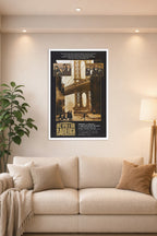 Once Upon a Time in America Movie Poster in a bright living room above a beige sofa.