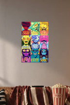 One Piece Straw Hat Pirates in a cozy movie room above a brown sofa with popcorn.