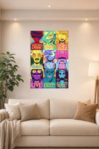 One Piece Straw Hat Pirates in a bright living room above a beige sofa.