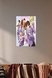 Ouran High School Host Club in a cozy movie room above a brown sofa with popcorn.