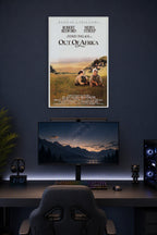 Out Of Africa Robert Redford Meryl Streep in a gaming desk setup above a monitor.