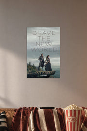 Outlander TV Series in a cozy movie room above a brown sofa with popcorn.