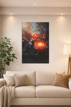 Pathfinder Apex Legends in a bright living room above a beige sofa.
