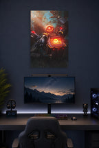 Pathfinder Apex Legends in a gaming desk setup above a monitor.