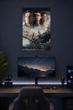 Pearl Harbor Movie Poster in a gaming desk setup above a monitor.
