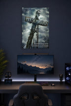 Pet Sematary Movie Poster in a gaming desk setup above a monitor.