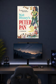Peter Pan Disney in a gaming desk setup above a monitor.