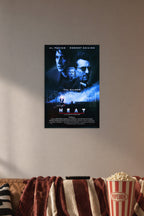Poster Art B01N79SO3U in a cozy movie room above a brown sofa with popcorn.