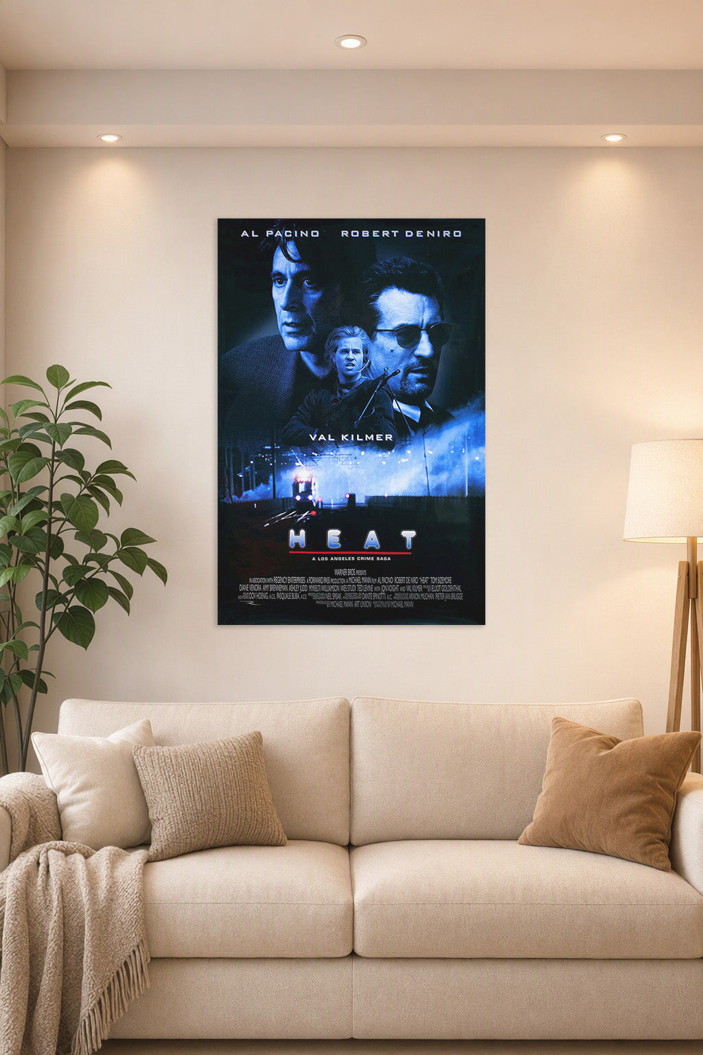 Poster Art B01N79SO3U in a bright living room above a beige sofa.