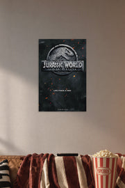 Poster Art B07CR3VYCQ in a cozy movie room above a brown sofa with popcorn.