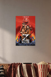Poster Art B07NZL1JBC in a cozy movie room above a brown sofa with popcorn.